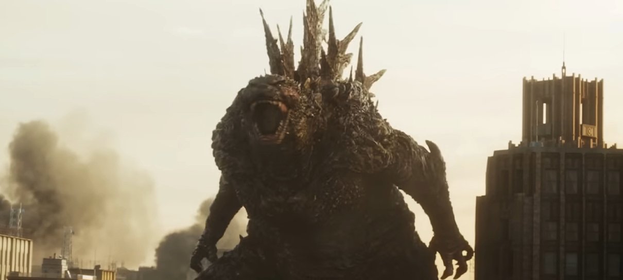 Trailer de Godzilla Minus One mostra kaiju à solta e quebrando tudo